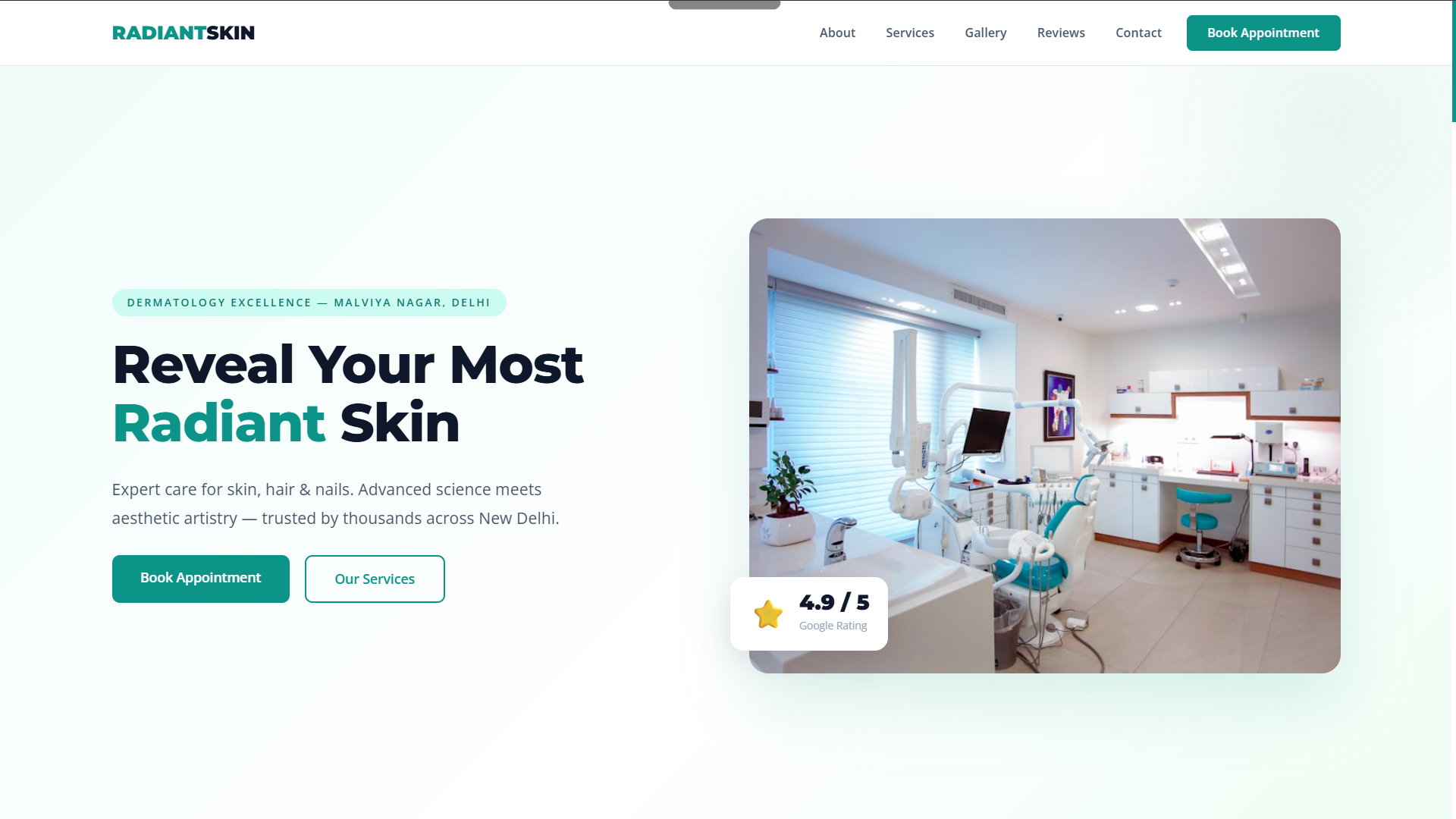Preview of Derma Clinic website